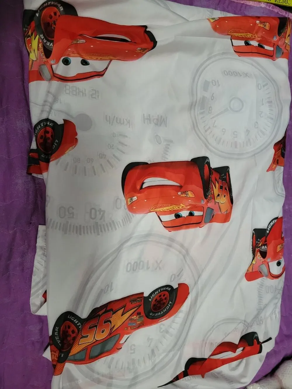 Disney Cars 3 Lightning McQueen Racer Twin Size Flat Sheet 100% Polyester Fabric